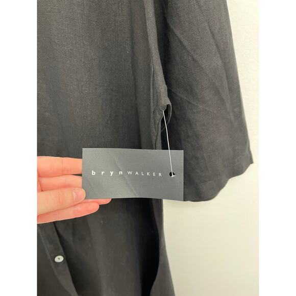 NWT Bryn Walker Linen A-Line Lagenlook Ruched Asymmetrical Art to Wear Tunic Med - Picture 11 of 14